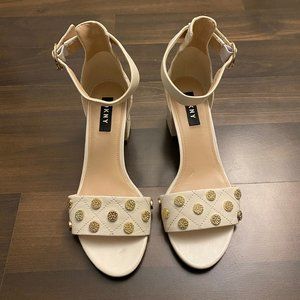 White Chunky Heeled Sandals